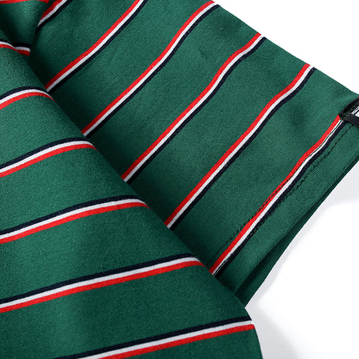 Harajuku Stripe T Shirt 2018 Men Casual T-Shirt Short Sleeve Summer Hip Hop Tshirt Streetwear Casual Tops Tees Black White Green