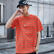 Harajuku Stripe T Shirt 2018 Men Casual T-Shirt Short Sleeve Summer Hip Hop Tshirt Streetwear Casual Tops Tees Black White Green