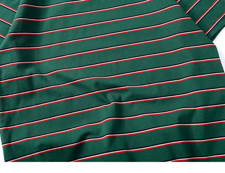 Harajuku Stripe T Shirt 2018 Men Casual T-Shirt Short Sleeve Summer Hip Hop Tshirt Streetwear Casual Tops Tees Black White Green