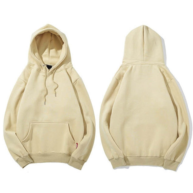 Vintage Colors Men Hoodie Sweatshirt Plain Winter Fleece Pullover Hoodies Harajuku Hip Hop Streetwear Autumn 2018 Urban Clothing