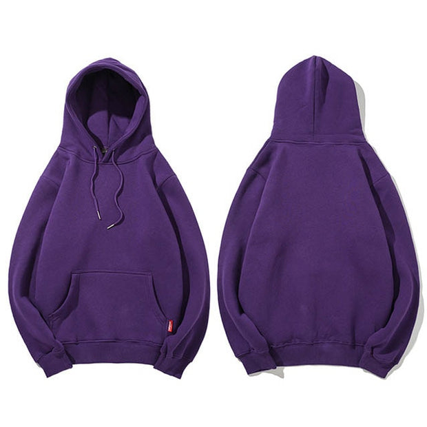 Vintage Colors Men Hoodie Sweatshirt Plain Winter Fleece Pullover Hoodies Harajuku Hip Hop Streetwear Autumn 2018 Urban Clothing