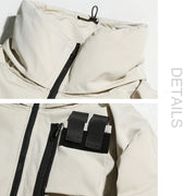 Una Reta Men's Winter Jacket New Casual Solid Stand Collar Jackets Mens Hip Hop Big Pockets Plus Size Warm Parka