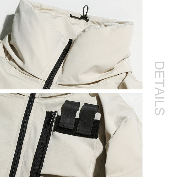 Una Reta Men's Winter Jacket New Casual Solid Stand Collar Jackets Mens Hip Hop Big Pockets Plus Size Warm Parka