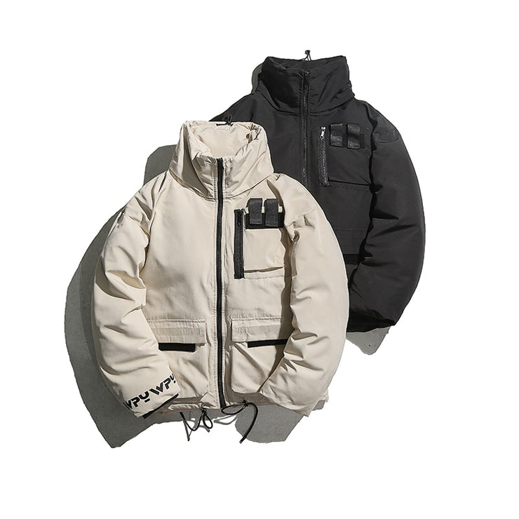 Una Reta Men's Winter Jacket New Casual Solid Stand Collar Jackets Mens Hip Hop Big Pockets Plus Size Warm Parka