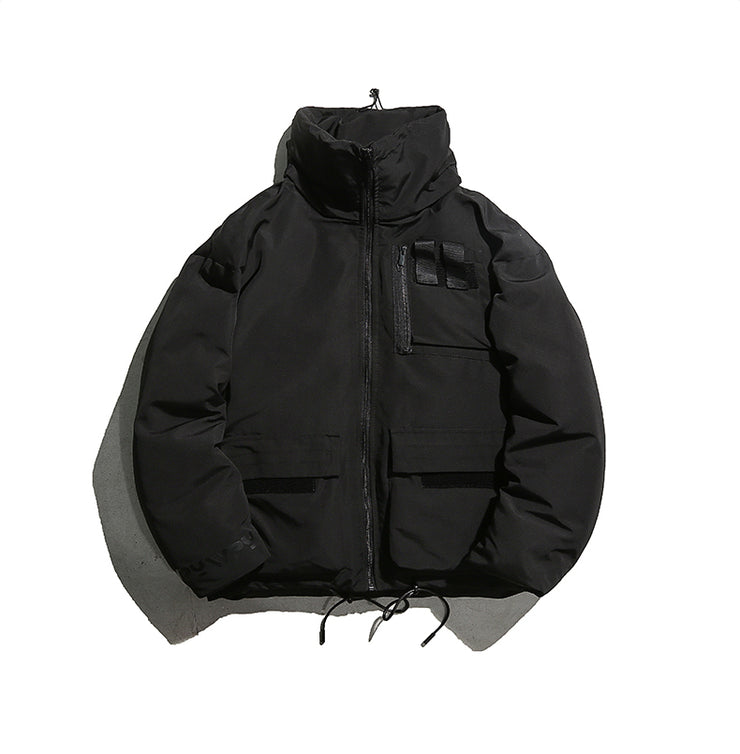 Una Reta Men's Winter Jacket New Casual Solid Stand Collar Jackets Mens Hip Hop Big Pockets Plus Size Warm Parka