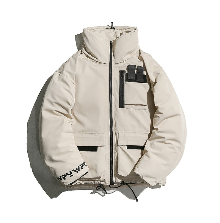 Una Reta Men's Winter Jacket New Casual Solid Stand Collar Jackets Mens Hip Hop Big Pockets Plus Size Warm Parka